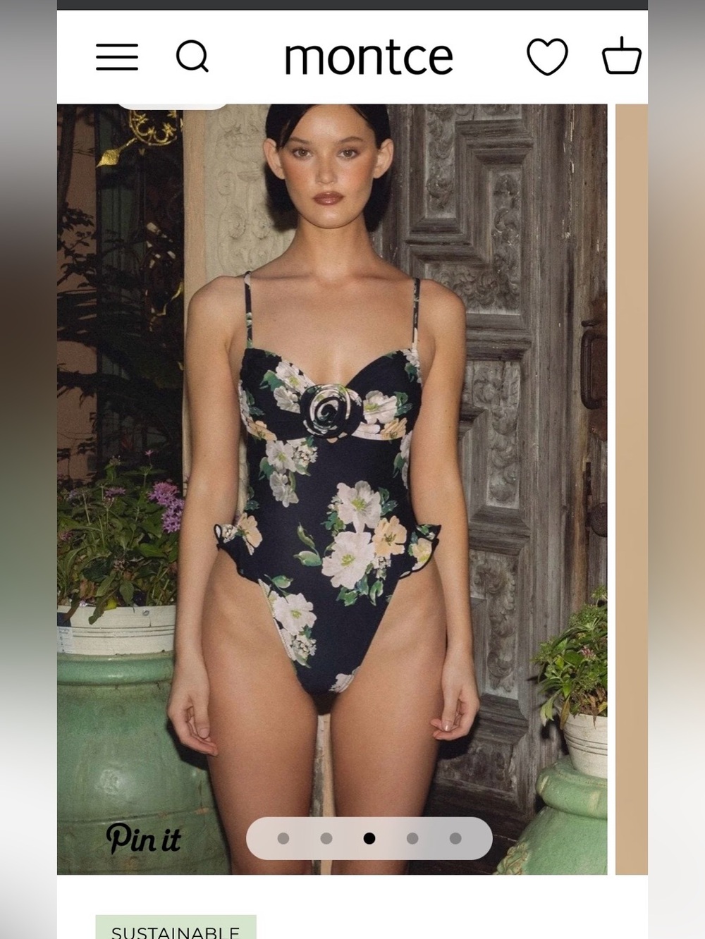 Montce - Liz Floral Devin Rosa Ruffle One-Piece - NWT (current line on Montce)